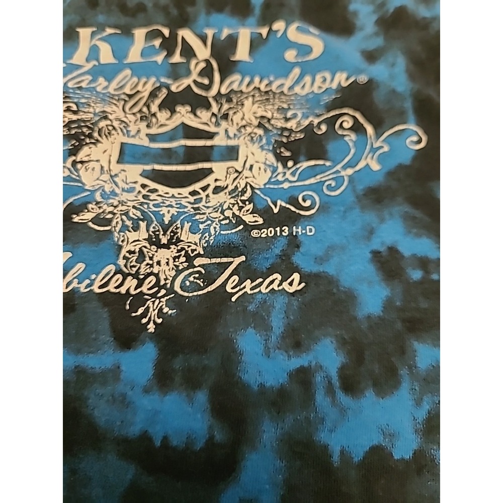 2013 Y2K Harley Davidson Women's Small Skull‎ Print Blue Studded Tank Top - Picture 5 of 7